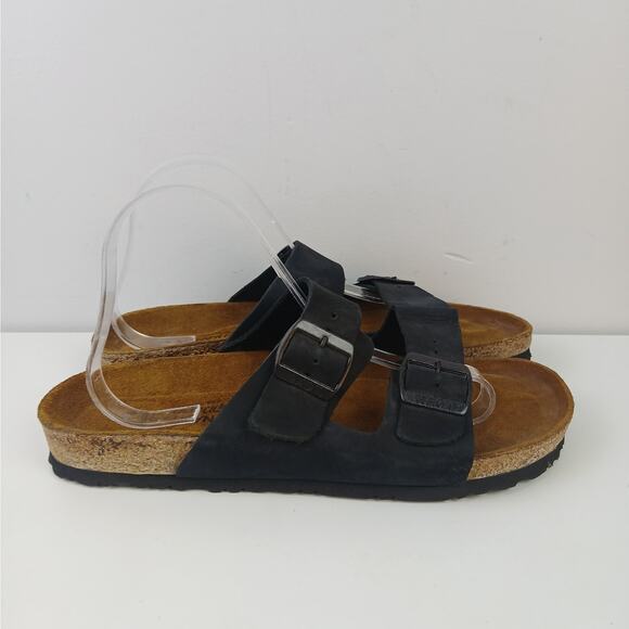 NAOT Santa Barbara Men\'s SZ 43/10 Cork Bed Slide Sandals Oily Midnight Suede NEW main image 6
